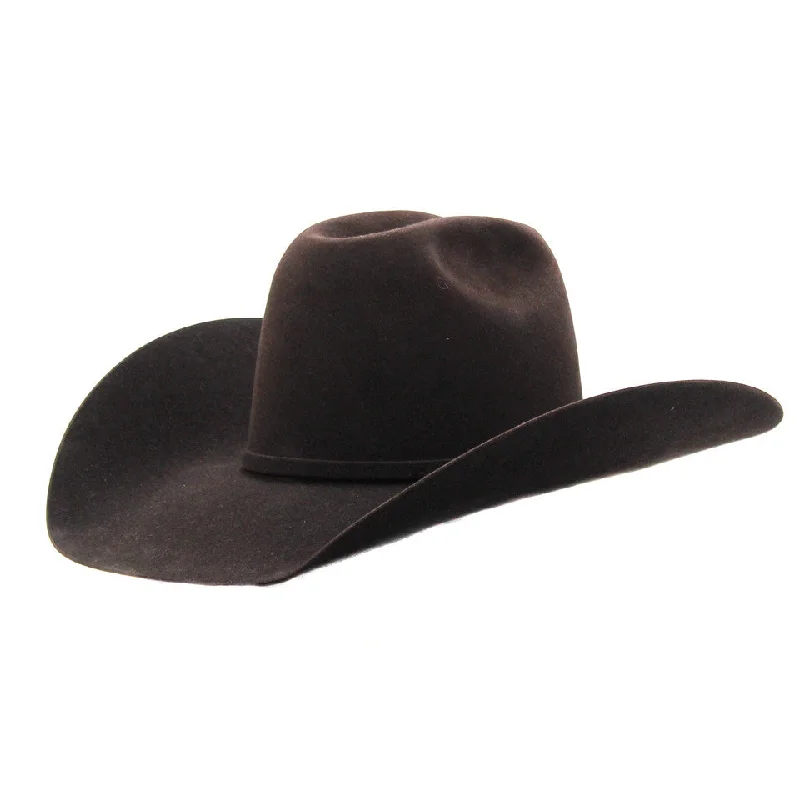 Men's western boots with a scalloped edge and a pull - on strapAmerican 40X Black Cherry Felt Hat