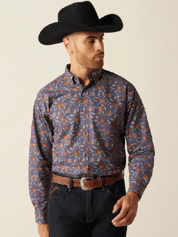 Men's western boots with a high - quality leather upper and a suede liningAriat 10052615 Mens Ty Classic Fit Shirt Indigo