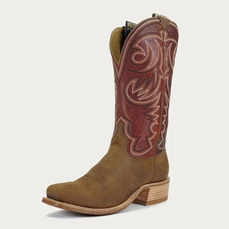 Men's western boots with a high - heeled design and a pointed toeHyer Men's Hays Bay Apache & Rust Cutter Toe Boots