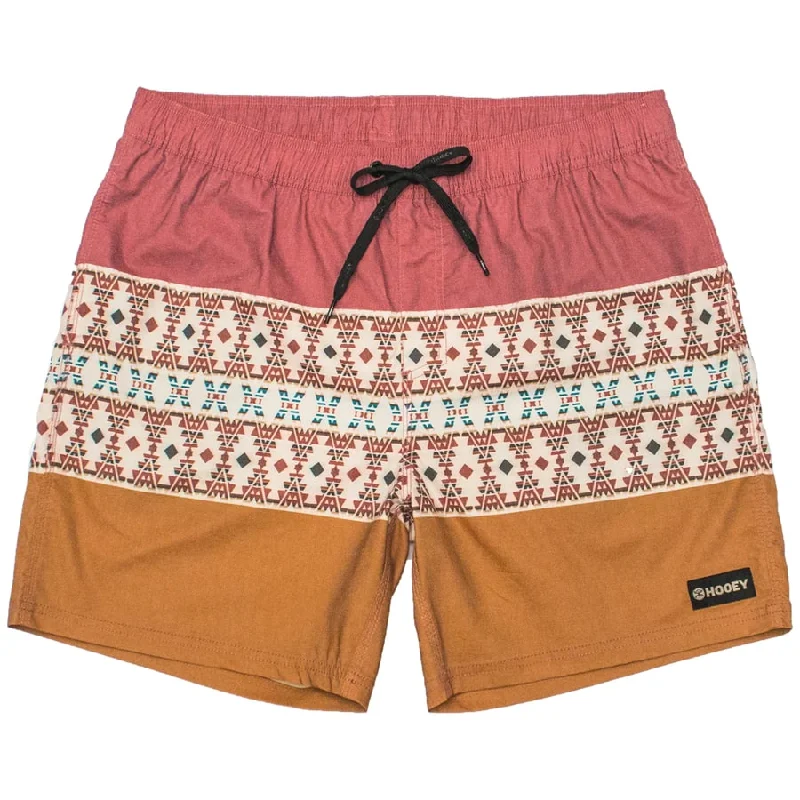 Western - style men's boots with intricate tooling and stitchingHooey Men's Orange Aztec Bigwake Shorts