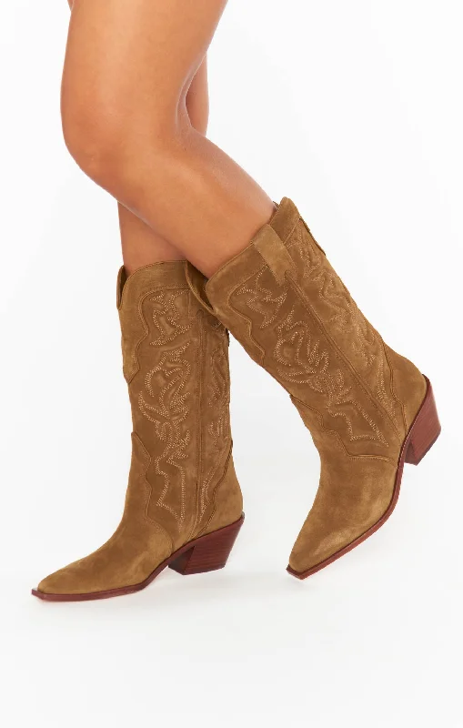 Men's western boots with a leather sole and a heel guardDolce Vita Sydni Cowboy Boot ~ Tobacco