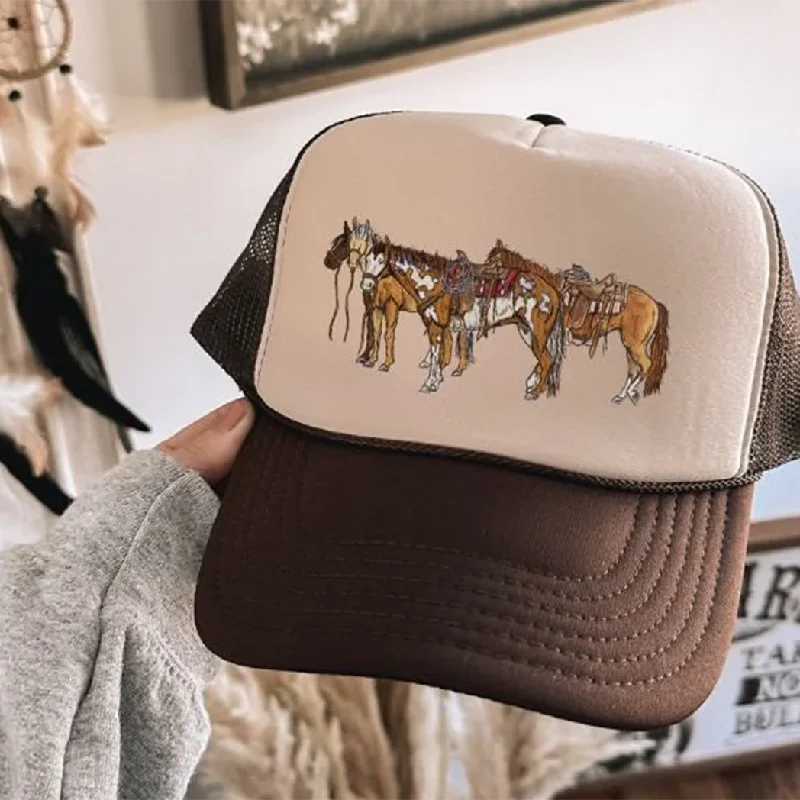 Men's western boots with a silver - toned hardware and accentsHorsin Around Trucker Cap