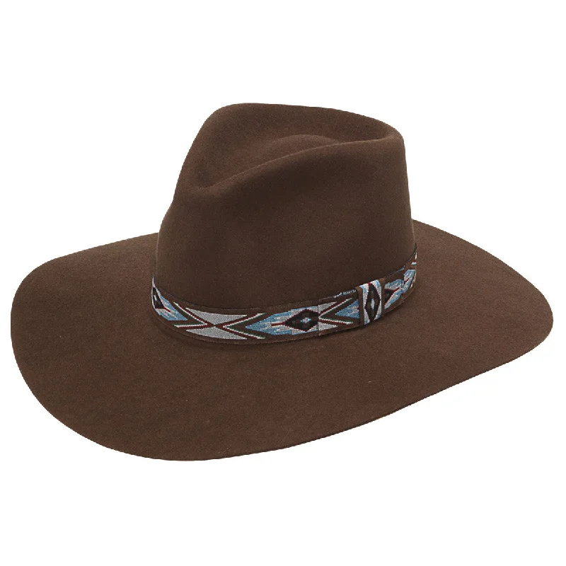 Men's western boots with a suede shaft and a leather soleTwister Brown Pinch Front Ladies' Felt Hat