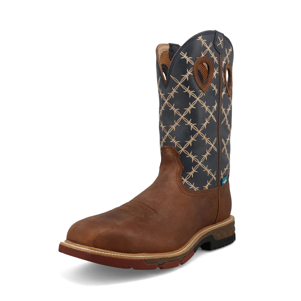 Men's western boots in a rich brown or black leatherTwisted X Men's Pull On Boot