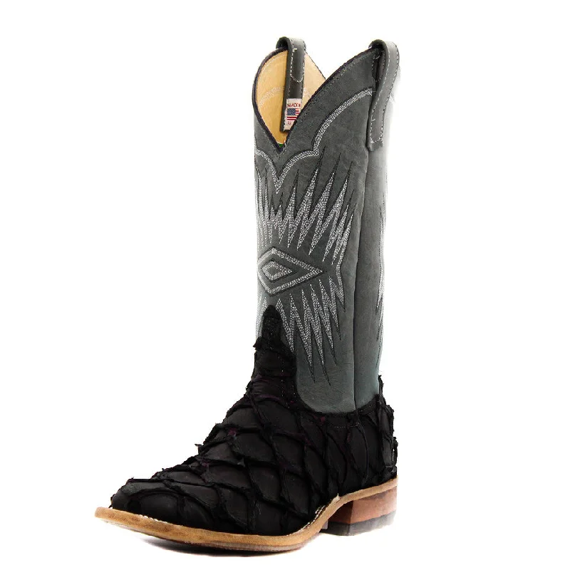 Men's western boots with a high - heeled design and a pointed toeAnderson Bean Exclusive Purple Night Big Bass Men's Boot