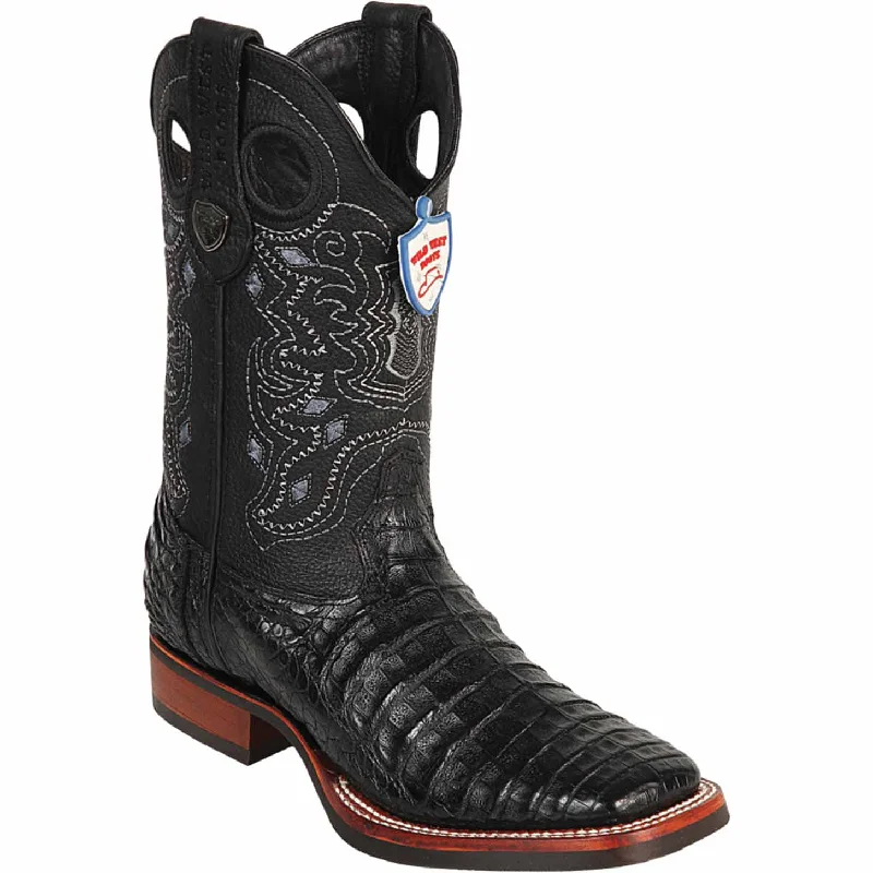 Alligator - embossed men's western boots for a bold statementMen's Wild West Caiman Belly Ranch Toe Boot 28258205