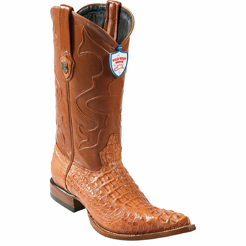 Men's western boots in a rich brown or black leatherMen's Wild West Caiman Hornback Skin 3X Toe Boot 2950203