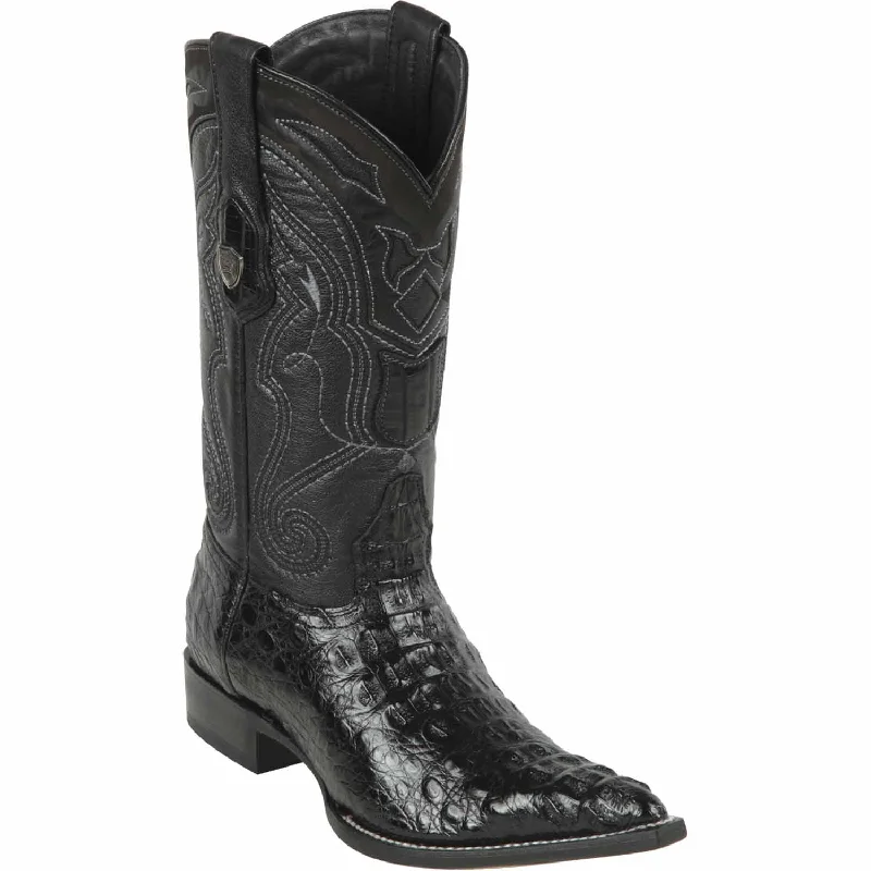 Men's western boots with a suede shaft and a leather soleMen's Wild West Caiman Hornback Skin 3X Toe Boot 2950205