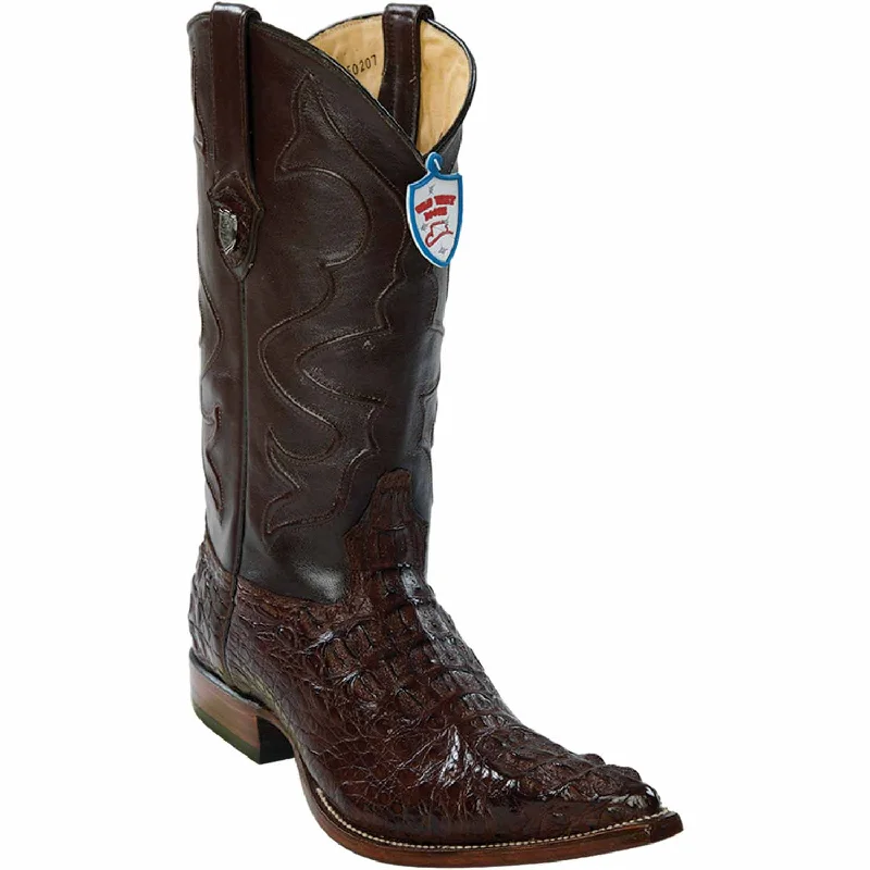 Men's western boots with a high - heeled design and a pointed toeMen's Wild West Caiman Hornback Skin 3X Toe Boot 2950207