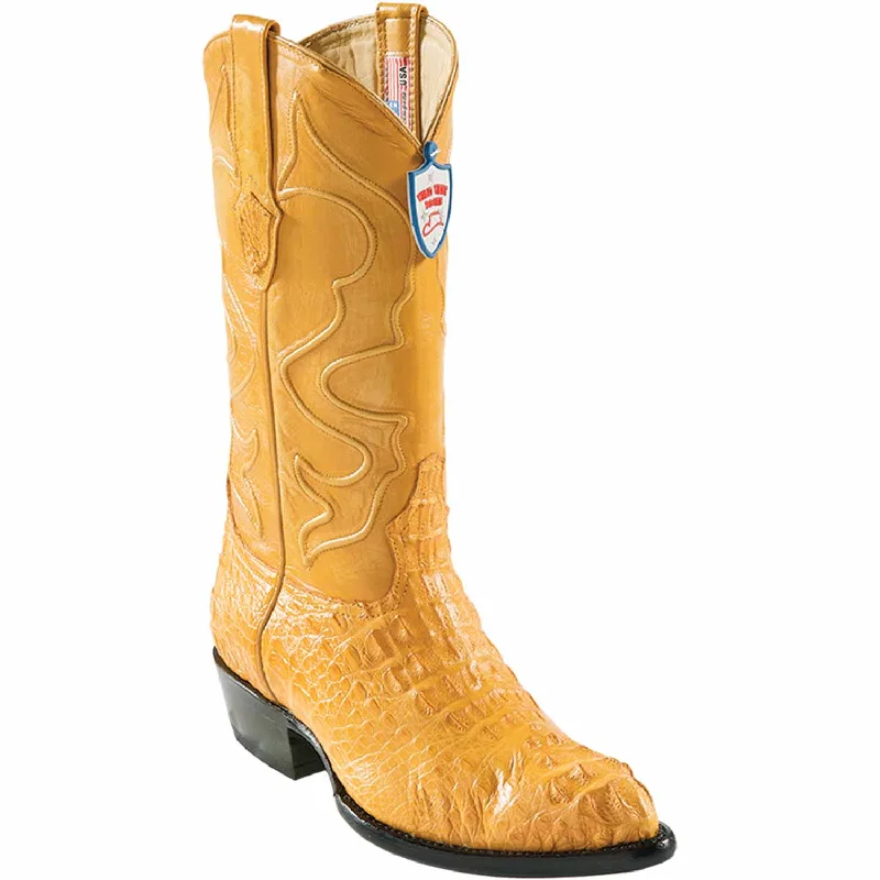 Men's western boots with a decorative concho belt and buckleMen's Wild West Caiman Hornback Skin J Toe Boot 2990202