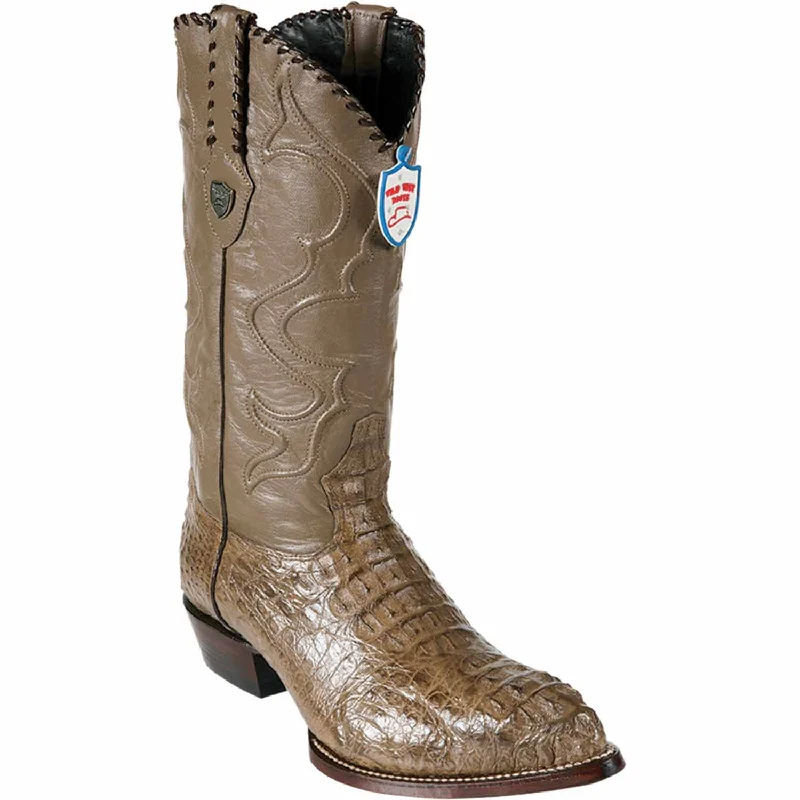 Men's western boots with a high - heeled design and a pointed toeMen's Wild West Caiman Hornback Skin J Toe Boot 2990265