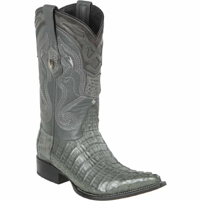 Men's western boots with a silver - toned hardware and accentsMen's Wild West Caiman Tail Skin 3X Toe Boot 2950109