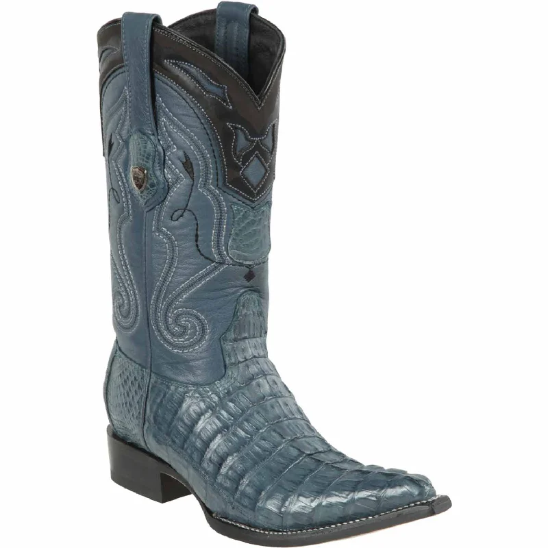 Vintage - style men's western boots with a square toe and spur ledgeMen's Wild West Caiman Tail Skin 3X Toe Boot 2950114