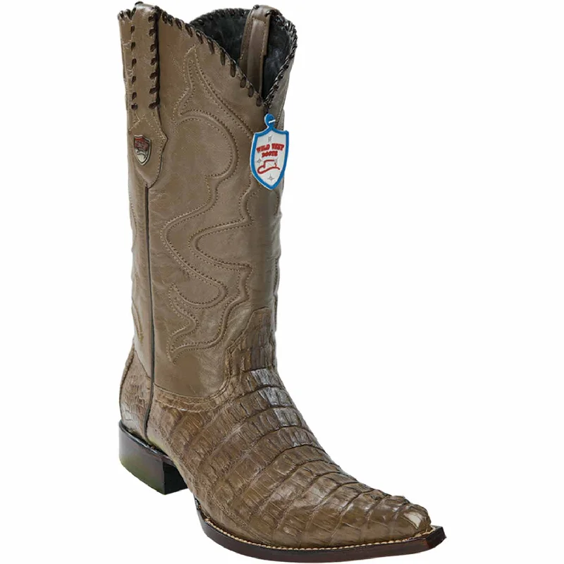 Men's western boots with a silver - toned hardware and accentsMen's Wild West Caiman Tail Skin 3X Toe Boot 2950165