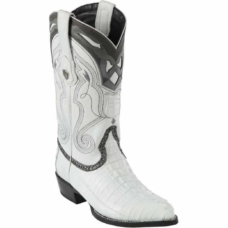 Men's western boots with a leather sole and a heel guardMen's Wild West Caiman Tail Skin J Toe Boot 2990128