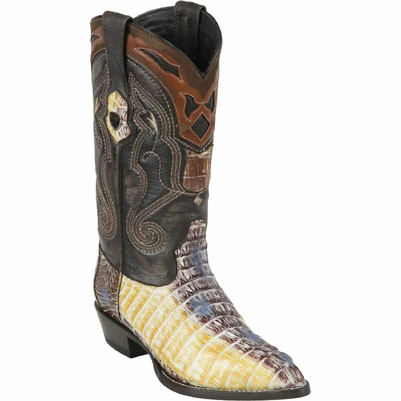 Men's western boots with a silver - toned hardware and accentsMen's Wild West Caiman Tail Skin J Toe Boot 2990149