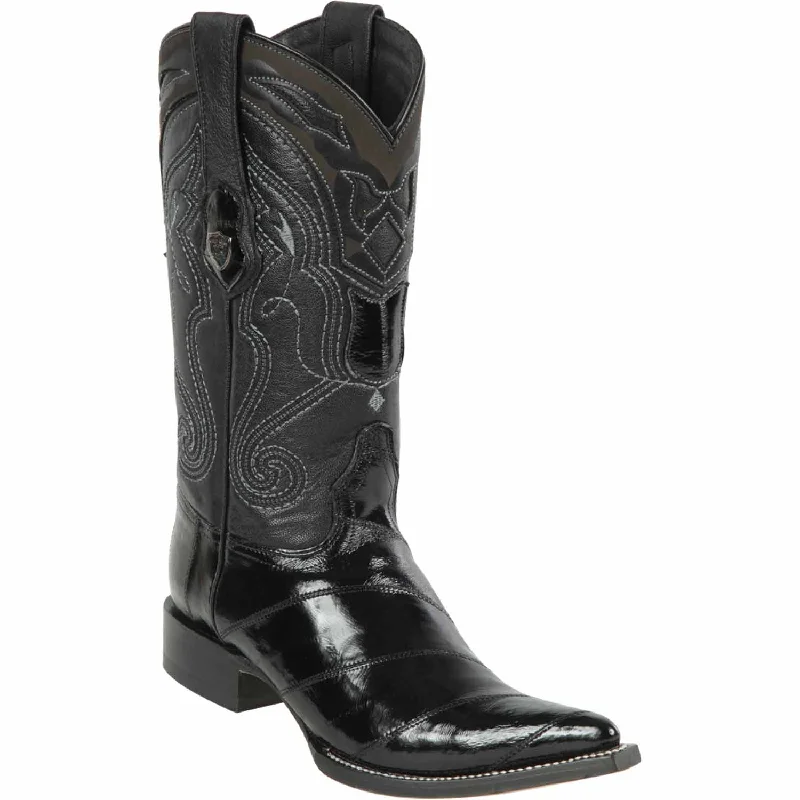 Men's western boots with a leather sole and a heel guardMen's Wild West Eel Skin 3X Toe Boot 2950805