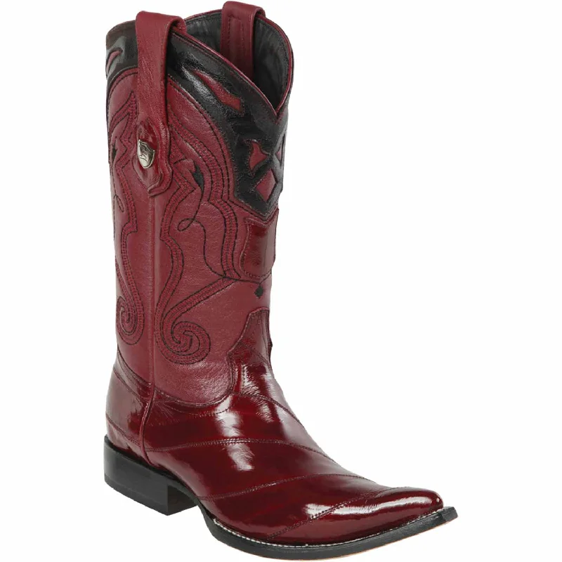 Men's western boots with a scalloped edge and a pull - on strapMen's Wild West Eel Skin 3X Toe Boot 2950806