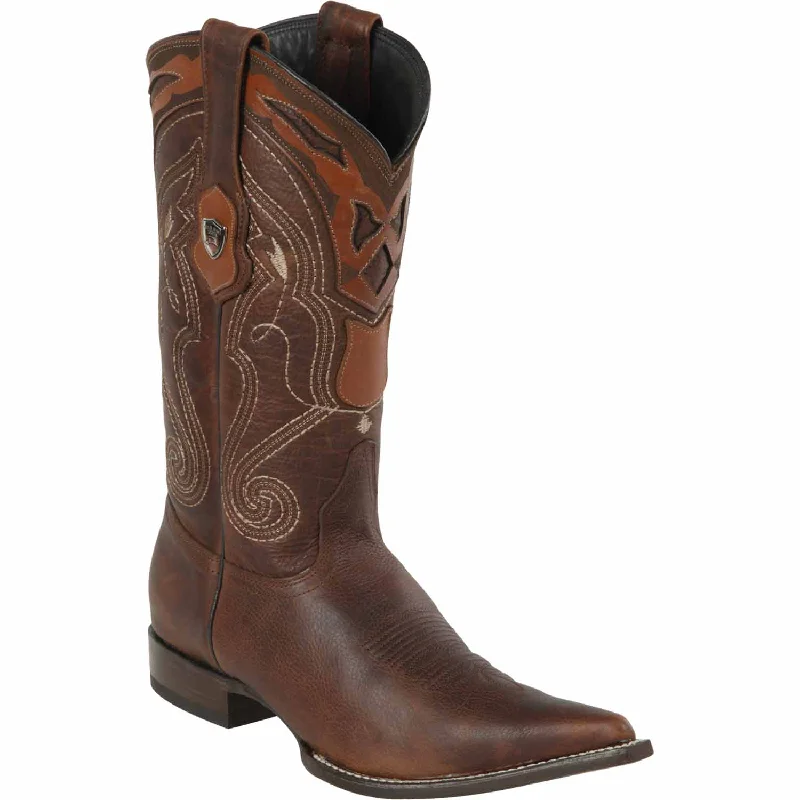 Men's western boots with a leather - wrapped heel and a smooth finishMen's Wild West Genuine Leather 3X Toe Boot 2959940