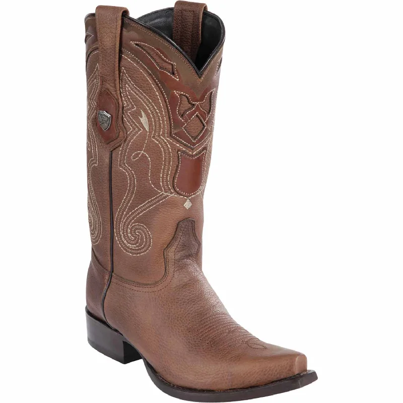 Men's western boots with a decorative inlay on the toe and heelMen's Wild West Genuine Leather Snip Toe Boot 2942707