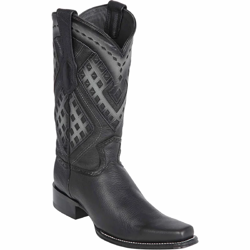 Men's western boots with a high - heeled design and a pointed toeMen's Wild West Genuine Leather Square Toe Boot 2762705