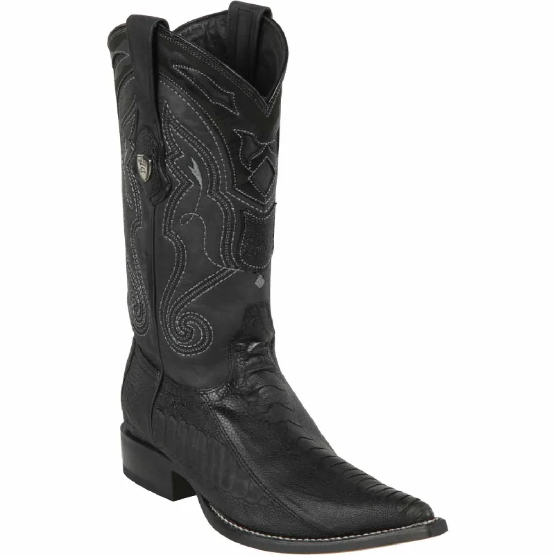 Men's western boots with a leather lining and a padded insoleMen's Wild West Ostrich Leg Grasso Skin 3X Toe Boot 295G0505