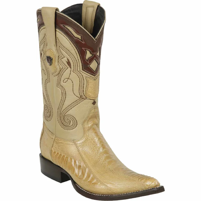 Men's western boots with a high - quality leather upper and a suede liningMen's Wild West Ostrich Leg Skin 3X Toe Boot 2950511