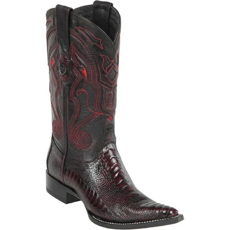 Men's western boots with a distressed leather finish for a rugged lookMen's Wild West Ostrich Leg Skin 3X Toe Boot 2950518