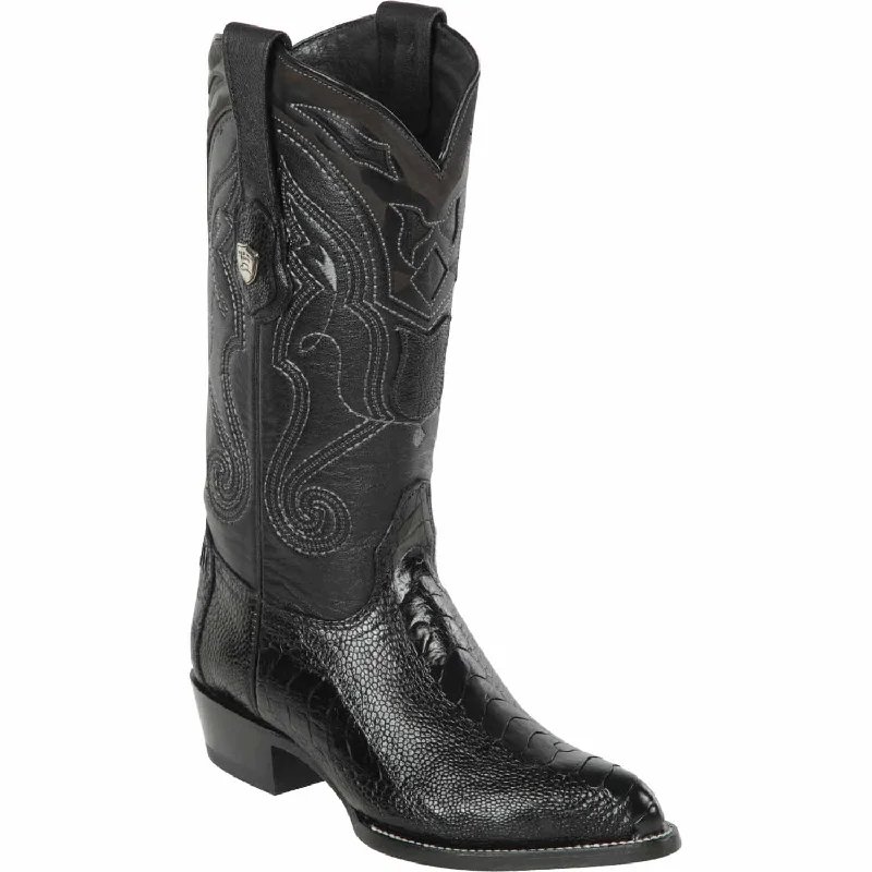 Men's western boots with a tooled leather design on the shaftMen's Wild West Ostrich Leg Skin J Toe Boot 2990505