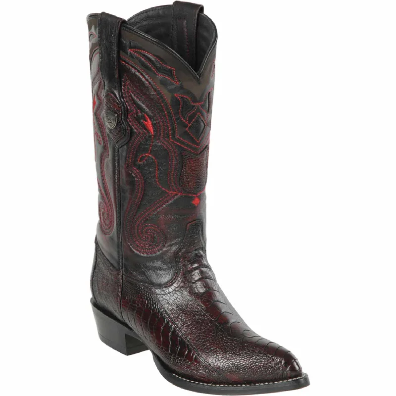 Western - style men's boots with intricate tooling and stitchingMen's Wild West Ostrich Leg Skin J Toe Boot 2990518