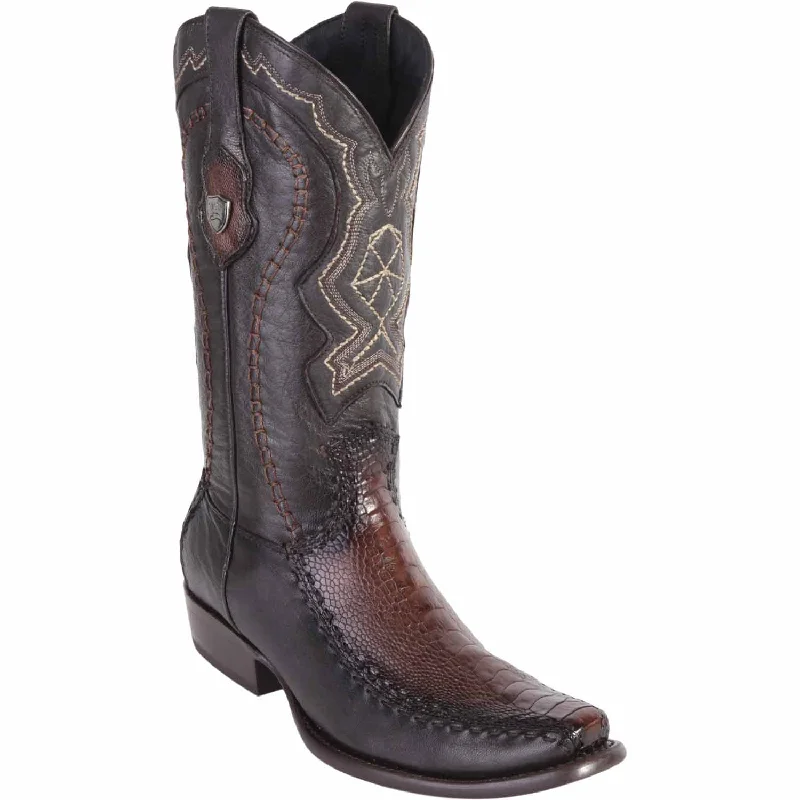 Men's western boots with a silver - toned hardware and accentsMen's Wild West Ostrich Leg with Deer Dubai Toe Boot 279F0516