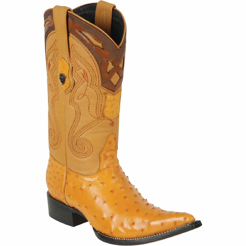 Men's western boots with a leather sole and a heel guardMen's Wild West Ostrich Skin 3X Toe Boot 2950302