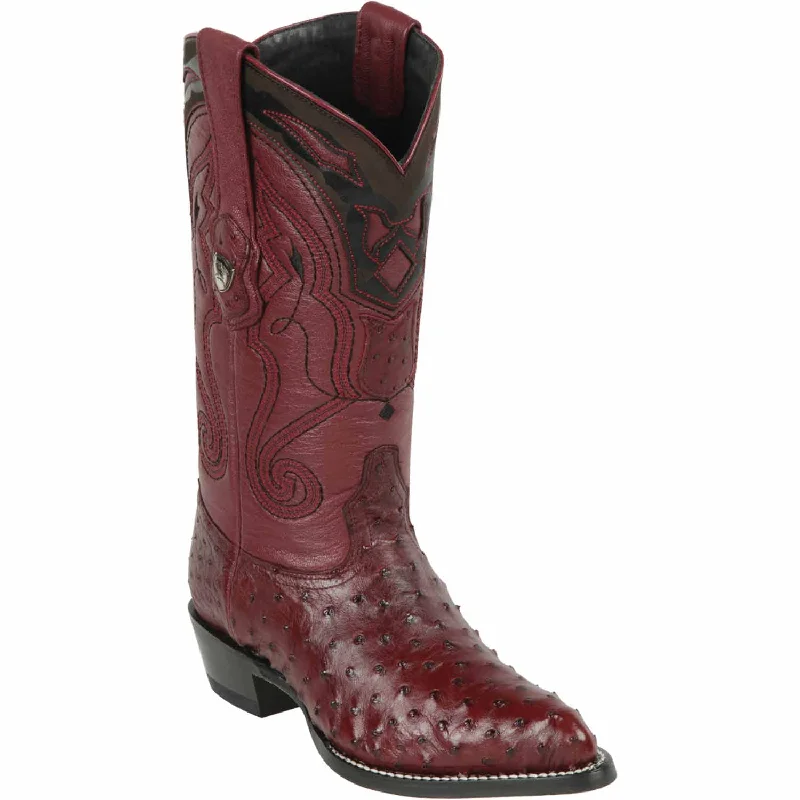 Men's western boots with a tooled leather design on the shaftMen's Wild West Ostrich Skin J Toe Boot 2990306