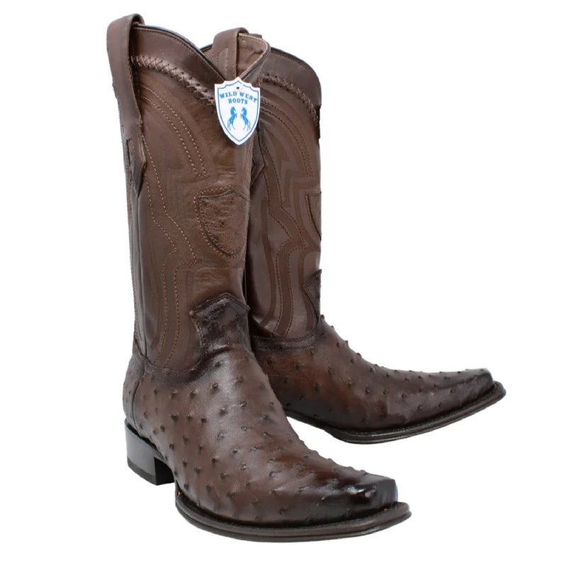 Alligator - embossed men's western boots for a bold statementMen's Wild West Ostrich Square Toe Boot 277L0316