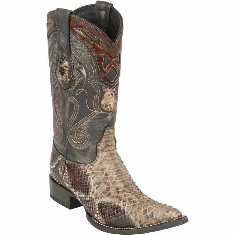 Vintage - style men's western boots with a square toe and spur ledgeMen's Wild West Python Skin 3X Toe Boot 2955785