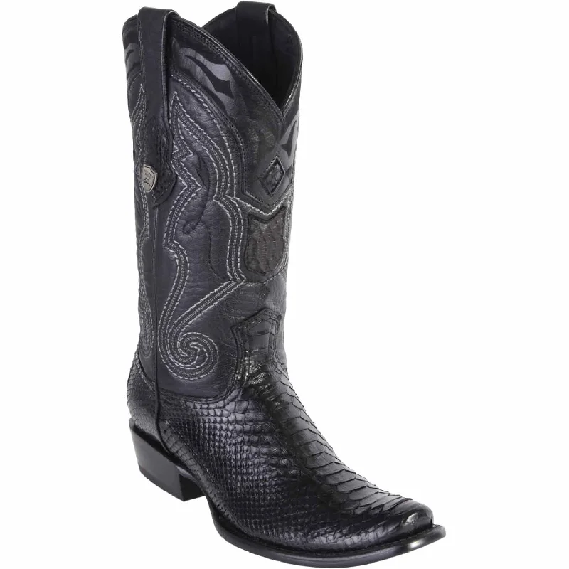 Men's western boots in a rich brown or black leatherMen's Wild West Python Skin Dubai Toe Boot 2795705