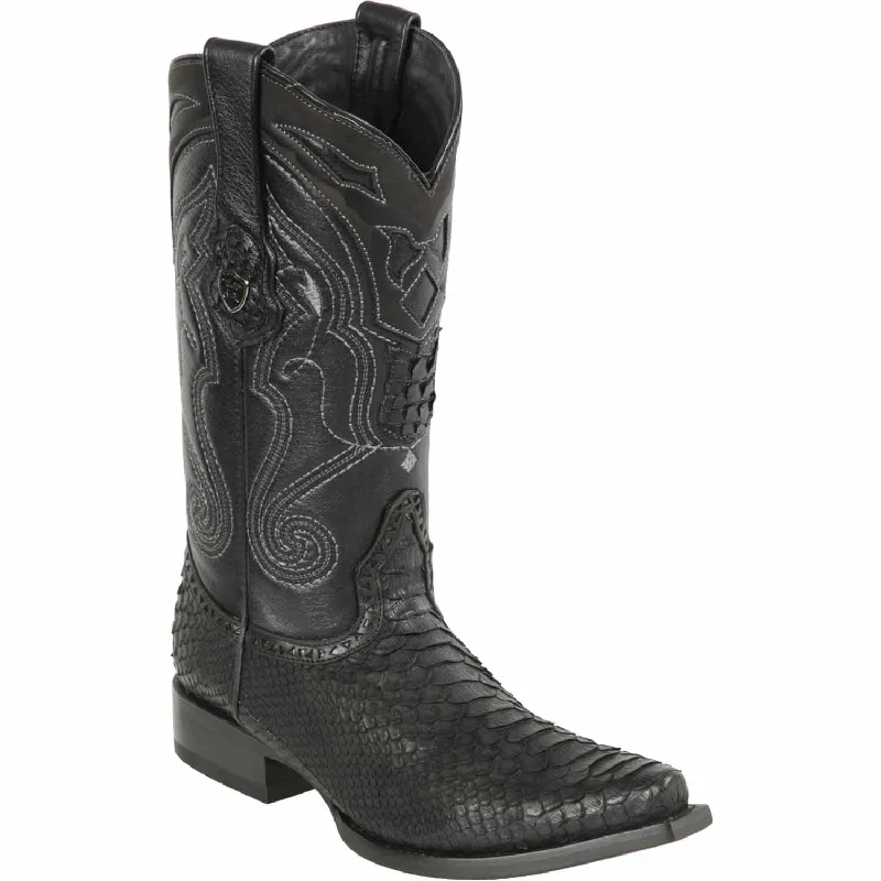 Men's western boots with a decorative concho belt and buckleMen's Wild West Python Skin Snip Toe Boot 294G5705