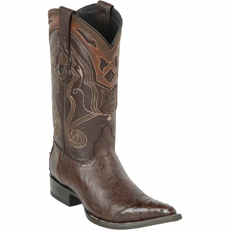 Vintage - style men's western boots with a square toe and spur ledgeMen's Wild West Smooth Ostrich Skin 3X Toe Boot 2950407