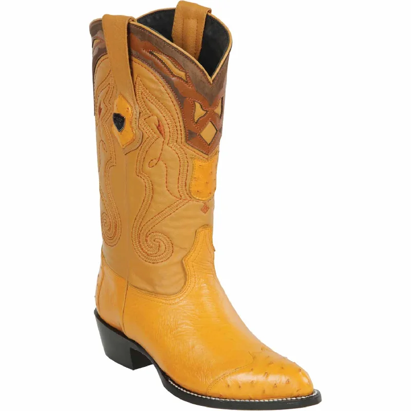 Men's western boots with a traditional western boot silhouette and a polished shineMen's Wild West Smooth Ostrich Skin J Toe Boot 2990402