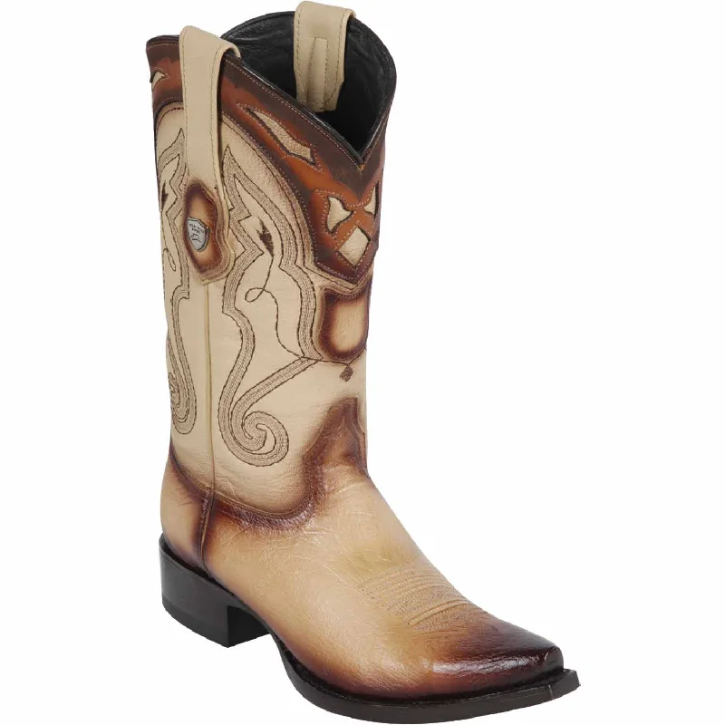 Men's western boots with a high - heeled design and a pointed toeMen's Wild West Smooth Ostrich Skin Snip Toe Boot 2949715