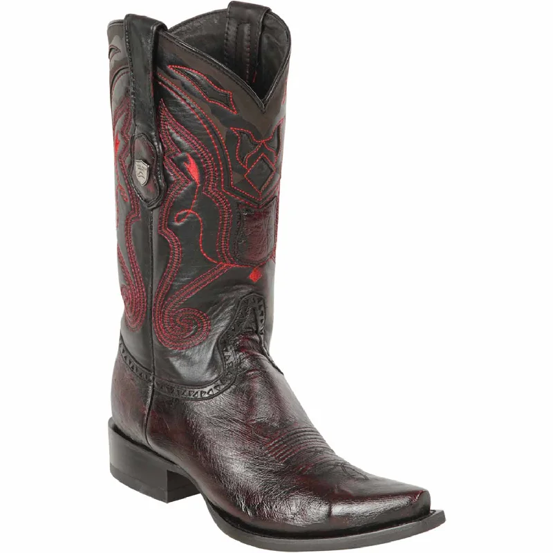 Men's western boots with a leather - wrapped heel and a smooth finishMen's Wild West Smooth Ostrich Skin Snip Toe Boot 2949718