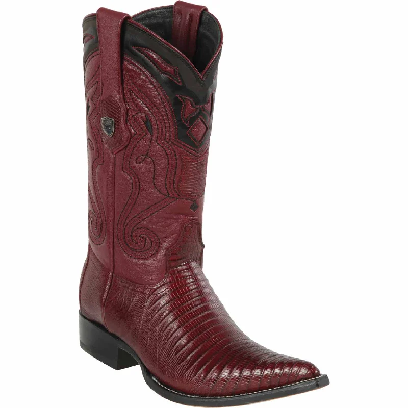 Men's western boots with a rubber sole for traction on various surfacesMen's Wild West Teju Lizard Skin 3X Toe Boot 2950706