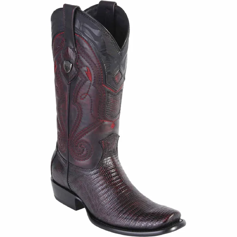 Men's western boots with a leather - wrapped heel and a smooth finishMen's Wild West Teju Lizard Skin Dubai Toe Boot 2790718