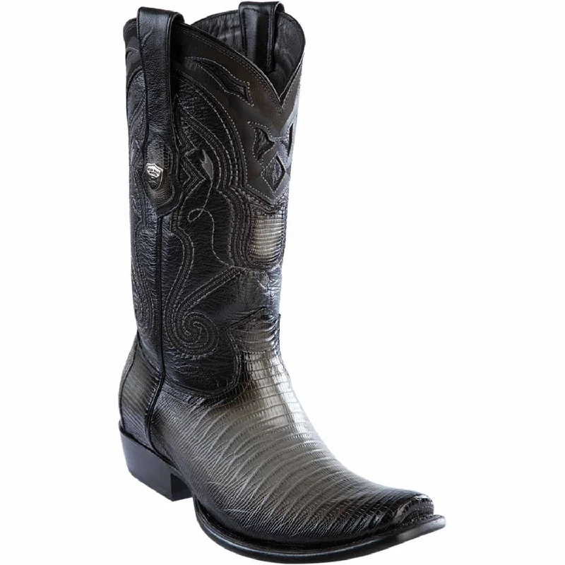 Men's western boots with a high - quality leather upper and a suede liningMen's Wild West Teju Lizard Skin Dubai Toe Boot 2790738