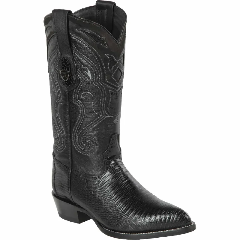 Men's western boots with a rubber sole for traction on various surfacesMen's Wild West Teju Lizard Skin J Toe Boot 2990705