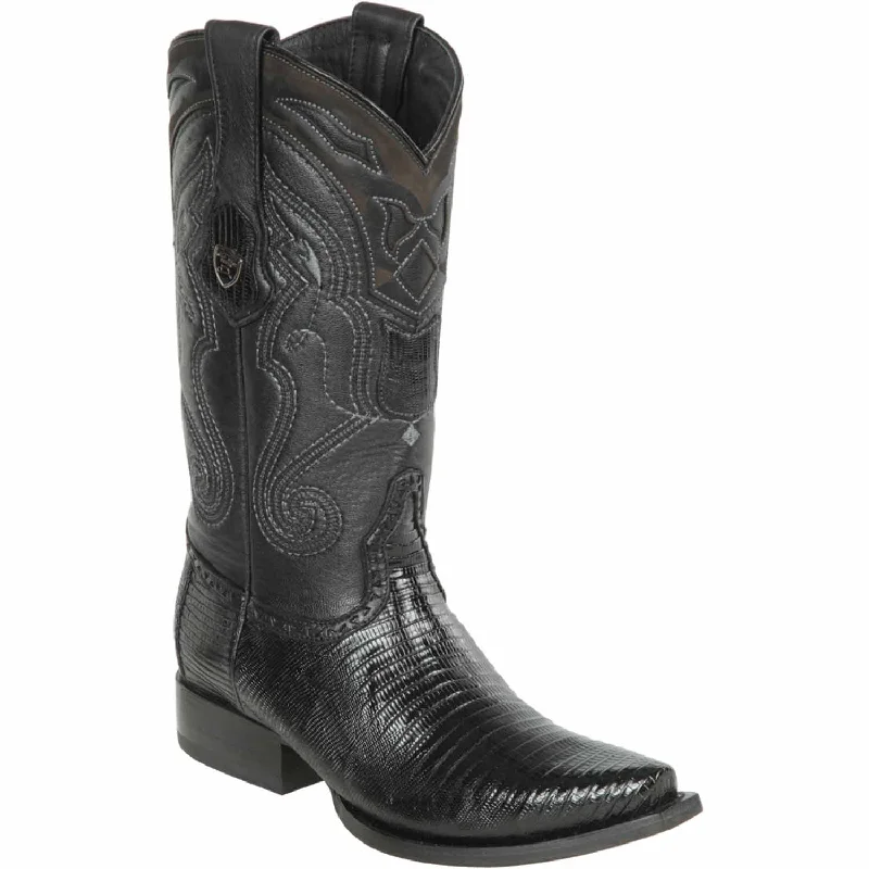 Men's western boots with a leather - wrapped heel and a smooth finishMen's Wild West Teju Lizard Skin Snip Toe Boot 2940705