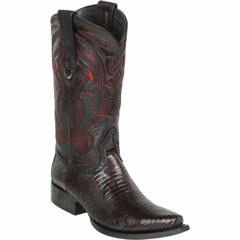 Men's western boots with a tooled leather design on the shaftMen's Wild West Teju Lizard Skin Snip Toe Boot 2940718