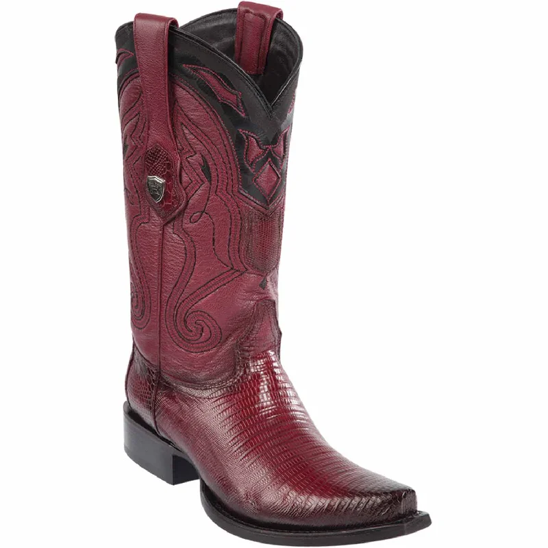 Men's western boots in a rich brown or black leatherMen's Wild West Teju Lizard Skin Snip Toe Boot 2940743