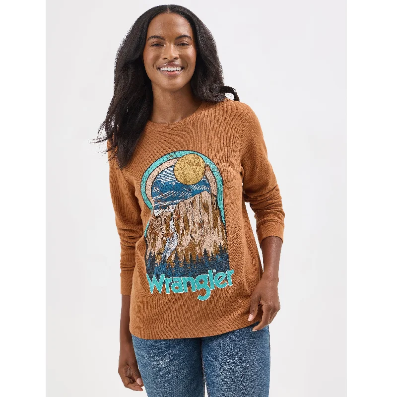 Western - style men's boots with intricate tooling and stitchingWrangler Thermal Mountain Scene Shirt