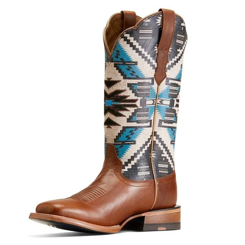 Men's western boots with a silver - toned hardware and accentsAriat Ladies Dark Chocolate Frontier Boot